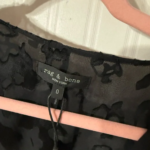 RAG & BONE BLACK MULTI ELOISE BURNOUT DRESS SZ 00 (TXA955) - Picture 7 of 8